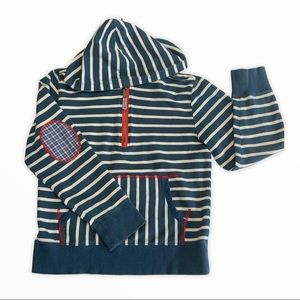 MJ Patches & Pluck Navy Striped Hoodie (Sz 10)